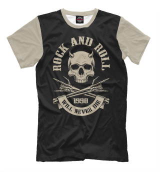 Мужская футболка Rock N Roll - skull