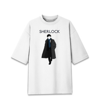 Мужская Хлопковая футболка оверсайз Шерлок