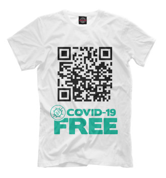 Мужская Футболка COVID-19 FREE ZONE 1.1