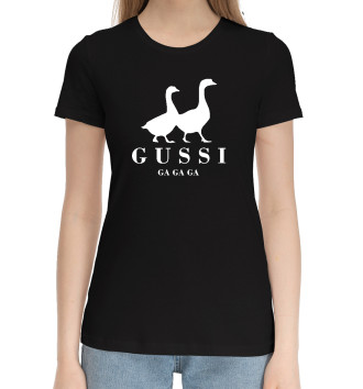 Женская Хлопковая футболка GUSSI (Гусси)