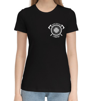 Женская Хлопковая футболка Символ Русь(страха нет)