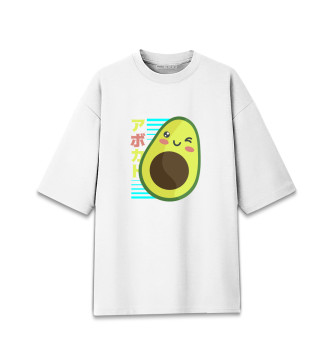 Женская Хлопковая футболка оверсайз Kawaii Anime Avocado