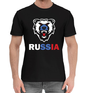 Мужская Хлопковая футболка Русский медведь