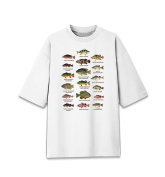Мужская Хлопковая футболка оверсайз Рыбы