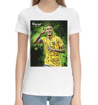 Женская Хлопковая футболка Neymar