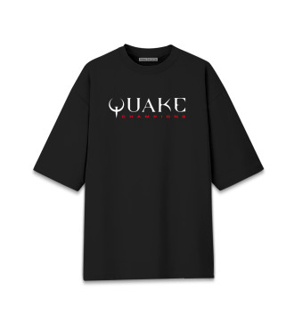 Женская Хлопковая футболка оверсайз Quake Champions