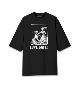 Мужская Хлопковая футболка оверсайз Love sucks