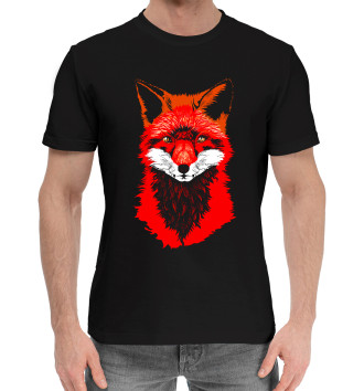Мужская Хлопковая футболка Красная лиса