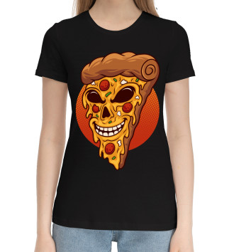 Женская Хлопковая футболка Pizza zombi