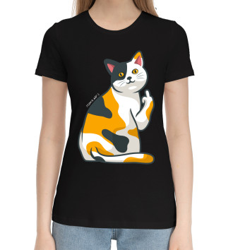 Женская Хлопковая футболка Коте