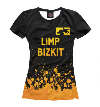 Женская Футболка Limp Bizkit Gold Gradient (брызги)
