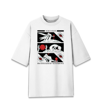 Мужская Хлопковая футболка оверсайз Evangelion apocalypse