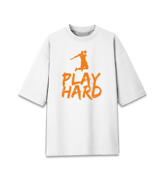 Женская Хлопковая футболка оверсайз Play Hard
