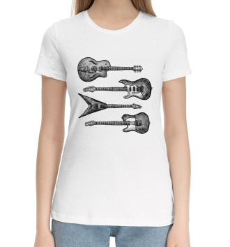 Женская Хлопковая футболка Гитары