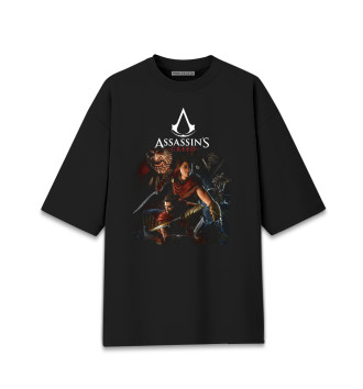 Женская Хлопковая футболка оверсайз Assassin's creed