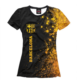 Женская футболка Barcelona Gold Gradient (брызги)