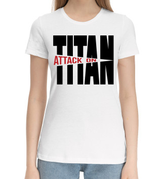 Женская Хлопковая футболка Атака на титанов