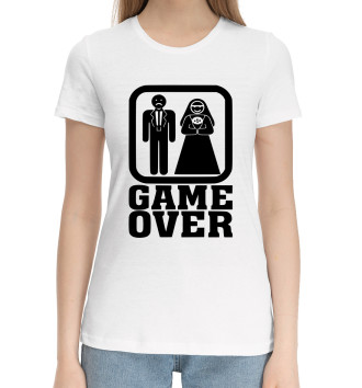 Женская Хлопковая футболка GAME OVER