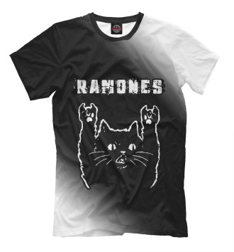 Мужская Футболка Ramones + Рок Кот