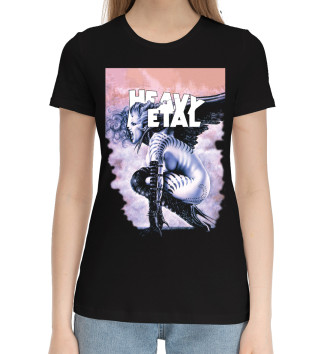 Женская Хлопковая футболка Heavy metal