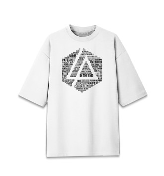 Женская Хлопковая футболка оверсайз Песни Linkin Park
