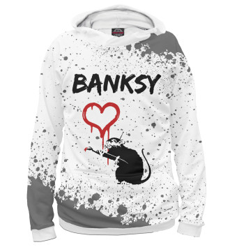Женское Худи Banksy - Крыса и Сердечко