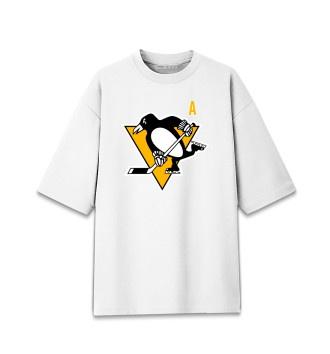 Женская Хлопковая футболка оверсайз Малкин Форма Pittsburgh Penguins 2018