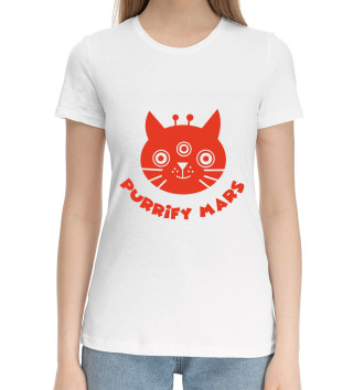 Женская Хлопковая футболка Purrify Mars