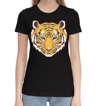 Женская Хлопковая футболка Мудрый взгляд тигра