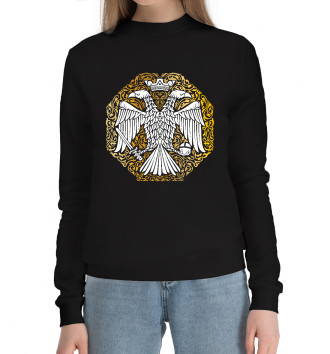Женский Хлопковый свитшот Византийский двуглавый орёл