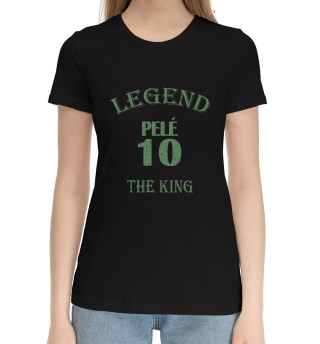 Женская хлопковая футболка Pele the king