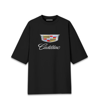 Женская Хлопковая футболка оверсайз Cadillac