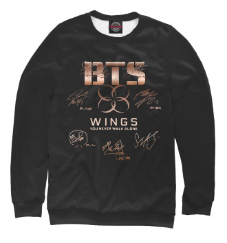 Свитшот для мальчиков BTS Wings автографы
