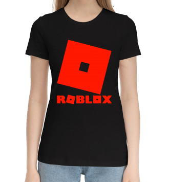 Женская Хлопковая футболка Roblox Logo
