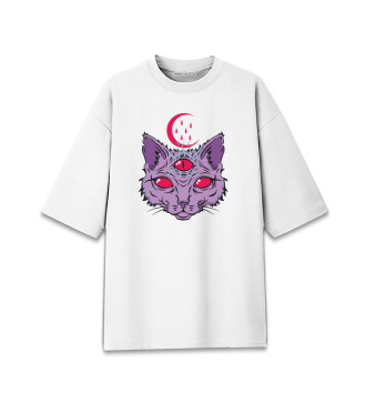 Мужская Хлопковая футболка оверсайз Devil Cat