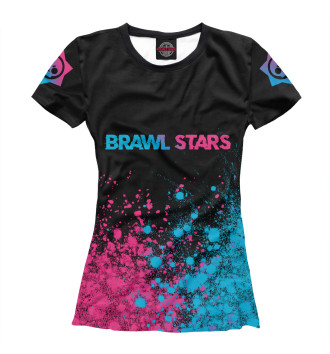 Футболка для девочек Brawl Stars Neon Gradient pink
