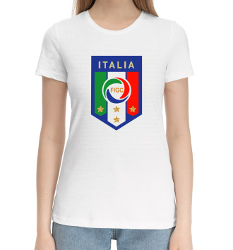 Женская Хлопковая футболка Сборная Италии