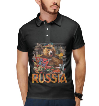 Мужское Поло RUSSIA (Русский Медведь)