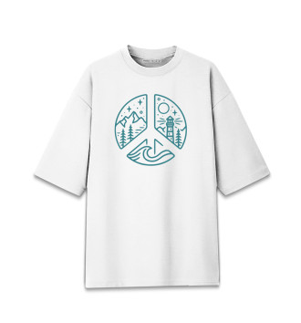 Хлопковая футболка оверсайз для девочек Пацифик Туриста
