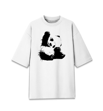 Женская Хлопковая футболка оверсайз Панда