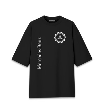 Мужская Хлопковая футболка оверсайз Мерседес minimalism