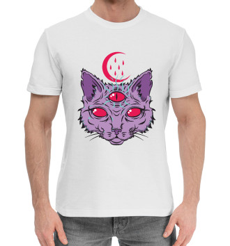 Мужская Хлопковая футболка Devil Cat