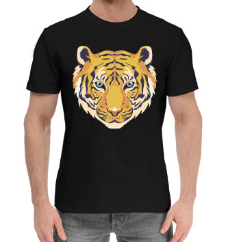 Мужская Хлопковая футболка Мудрый взгляд тигра