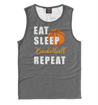 Мужская Майка Eat Sleep Basketball Repeat