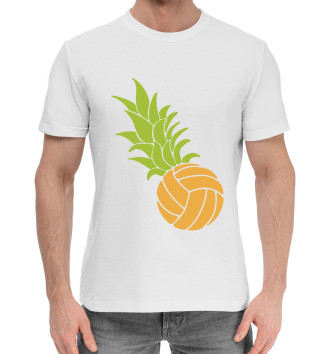 Мужская Хлопковая футболка Волейбольный ананас