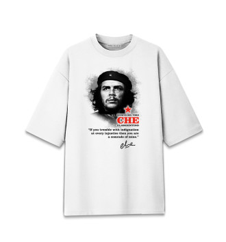 Женская Хлопковая футболка оверсайз Che (белый фон)