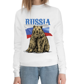 Женский Хлопковый свитшот Russian bear