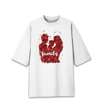 Женская Хлопковая футболка оверсайз Family