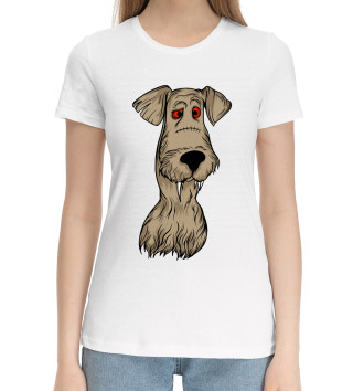 Женская Хлопковая футболка Собака