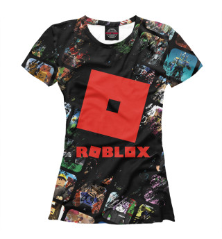 Женская футболка Роблокс лого